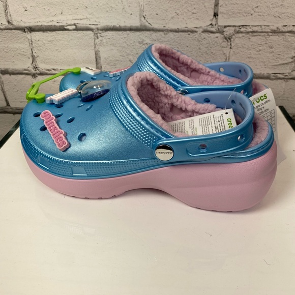 Crocs Mean Girls Limited Edition Platform Clogs Shoes Blue & Pink Lined Size 8 - Picture 2 of 12